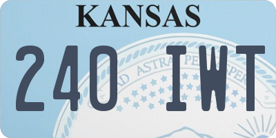 KS license plate 240IWT