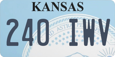 KS license plate 240IWV