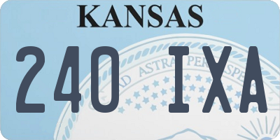 KS license plate 240IXA