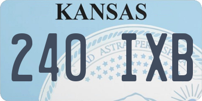 KS license plate 240IXB