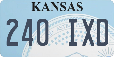 KS license plate 240IXD