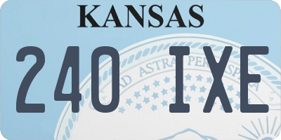 KS license plate 240IXE