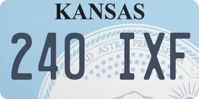 KS license plate 240IXF