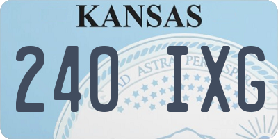 KS license plate 240IXG