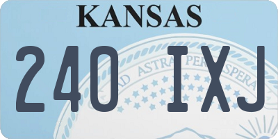 KS license plate 240IXJ
