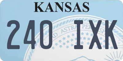 KS license plate 240IXK