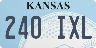 KS license plate 240IXL