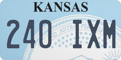 KS license plate 240IXM