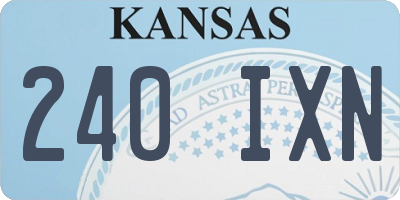 KS license plate 240IXN