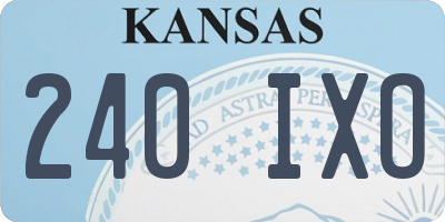KS license plate 240IXO