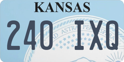 KS license plate 240IXQ