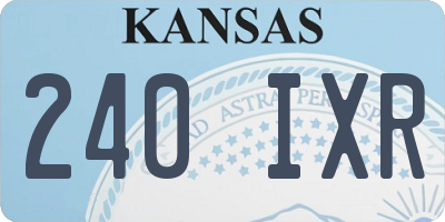 KS license plate 240IXR