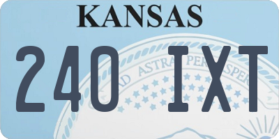 KS license plate 240IXT