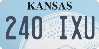 KS license plate 240IXU
