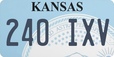KS license plate 240IXV