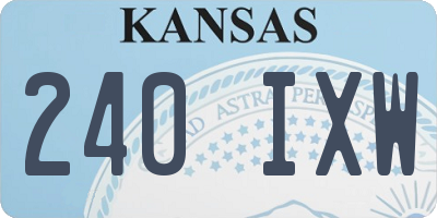 KS license plate 240IXW