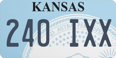 KS license plate 240IXX