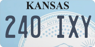KS license plate 240IXY