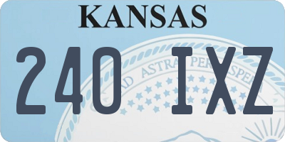 KS license plate 240IXZ