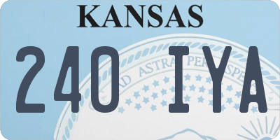 KS license plate 240IYA