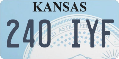 KS license plate 240IYF