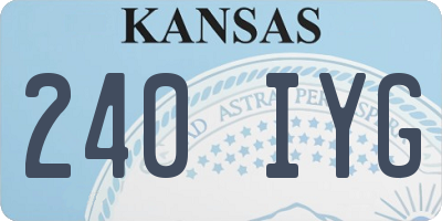 KS license plate 240IYG