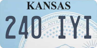 KS license plate 240IYI