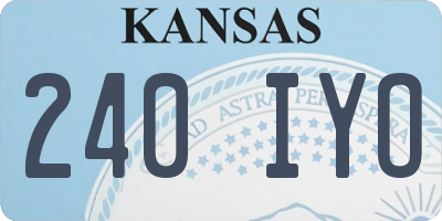 KS license plate 240IYO
