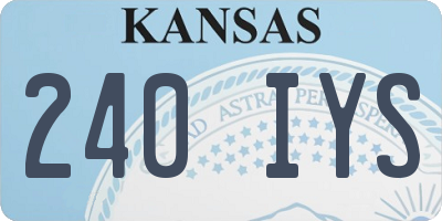 KS license plate 240IYS