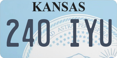 KS license plate 240IYU