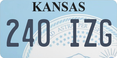 KS license plate 240IZG
