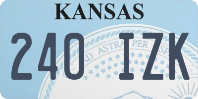 KS license plate 240IZK