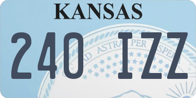KS license plate 240IZZ