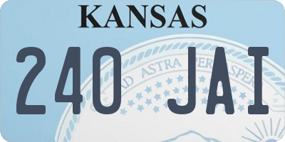 KS license plate 240JAI