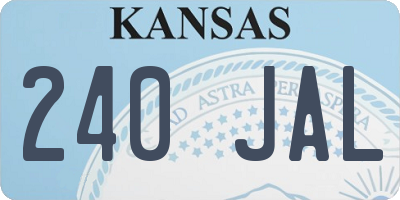 KS license plate 240JAL