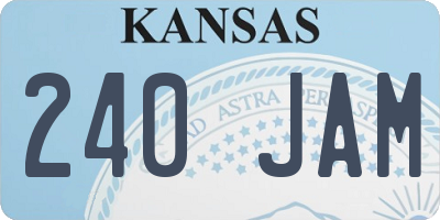 KS license plate 240JAM