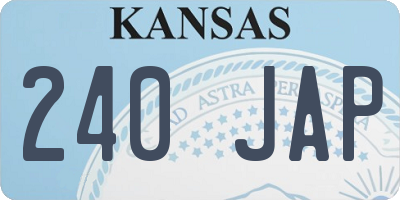 KS license plate 240JAP