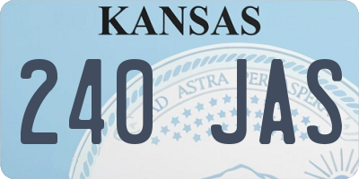 KS license plate 240JAS