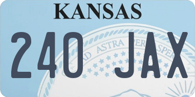 KS license plate 240JAX