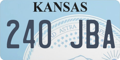 KS license plate 240JBA