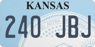 KS license plate 240JBJ