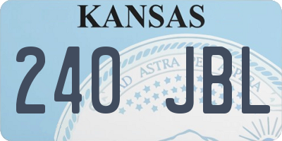 KS license plate 240JBL