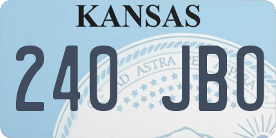 KS license plate 240JBO