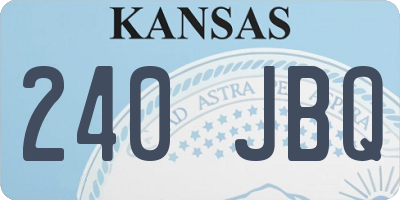 KS license plate 240JBQ