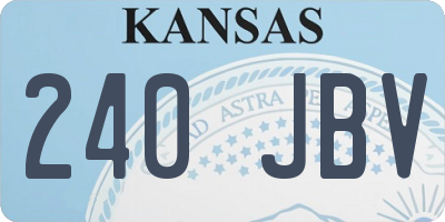 KS license plate 240JBV