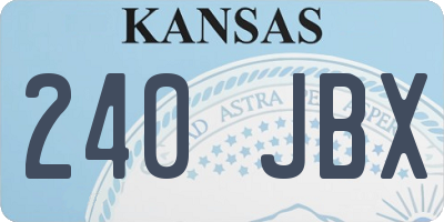 KS license plate 240JBX