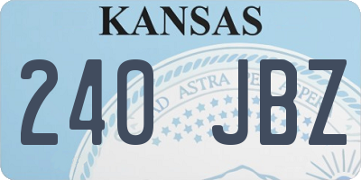 KS license plate 240JBZ