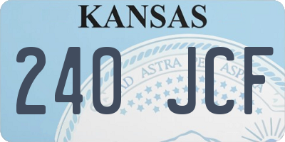 KS license plate 240JCF
