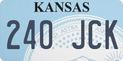 KS license plate 240JCK
