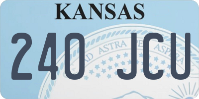 KS license plate 240JCU
